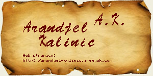 Aranđel Kalinić vizit kartica